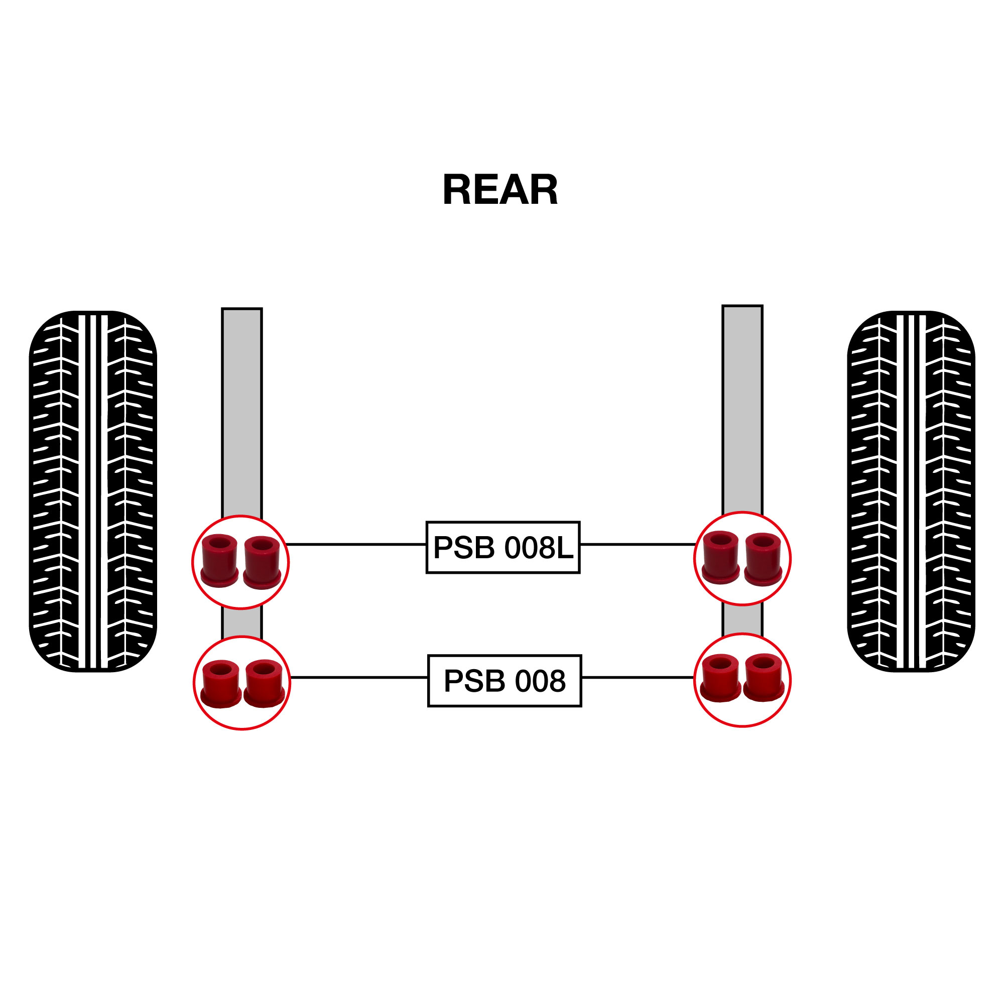 8 x Nissan Frontier D22 (98-04), Hardbody (98-10), Navara D40 (04-15) Rear Spring Upper / Lower Shackle Bushing - Image 6