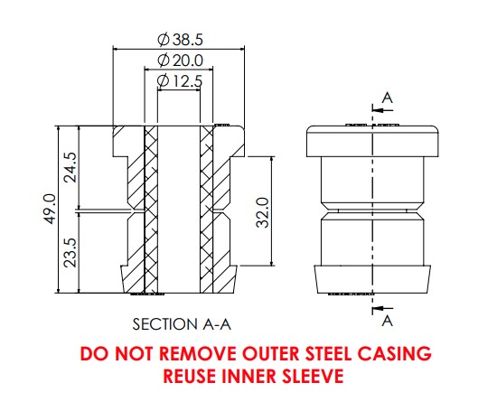 2 x Jeep Cherokee (02-08)/ Liberty (02-08) Upper Control Arm Bush - (4 required per vehicle) - Image 2